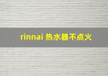 rinnai 热水器不点火